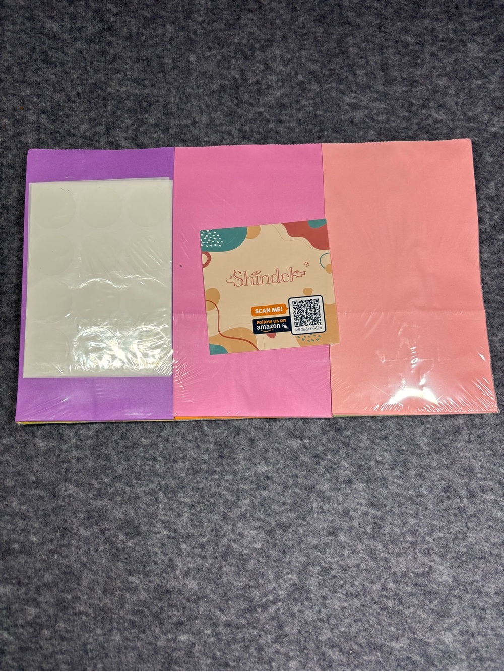 Shindel 48 Pack Paper Bags with Stickers